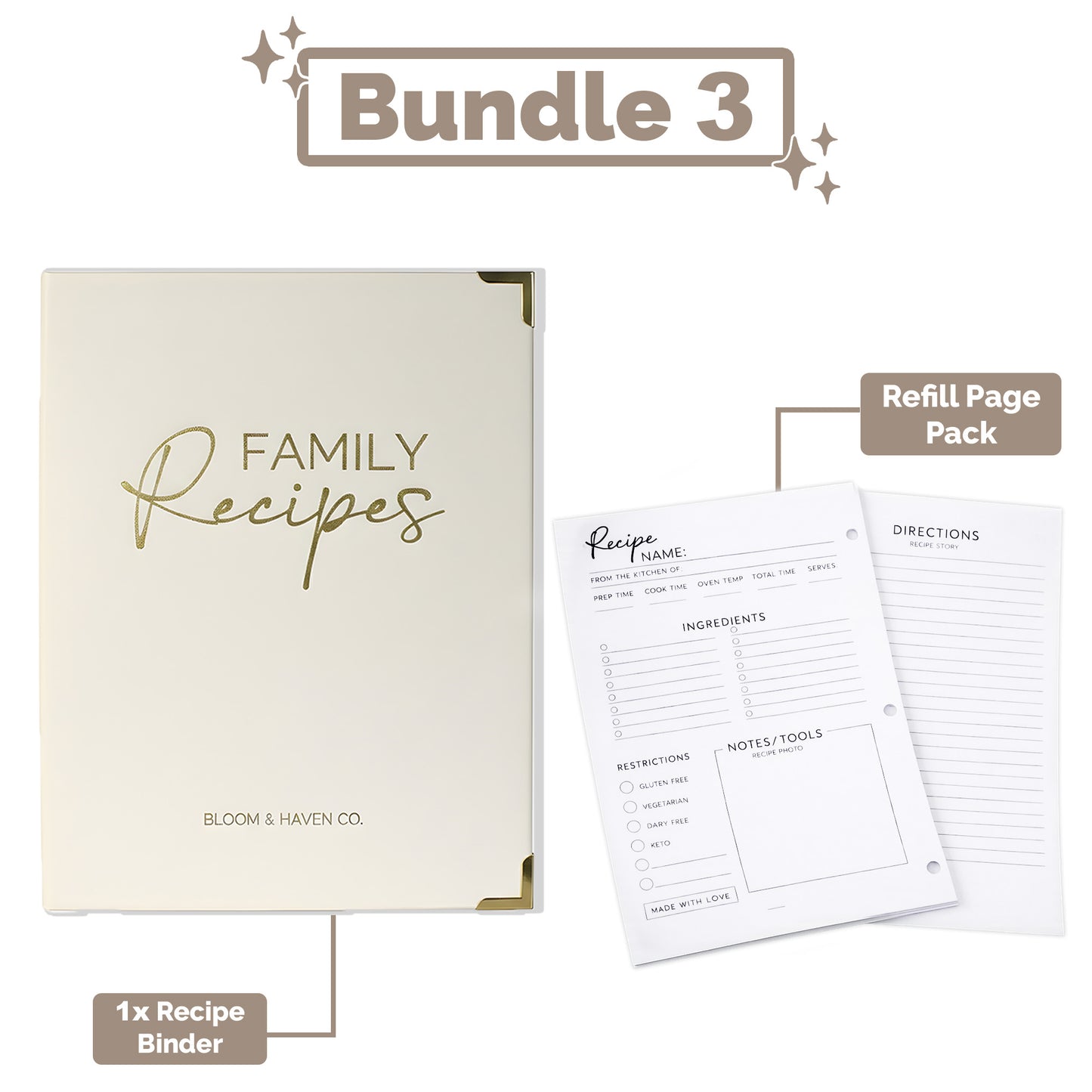 Recipe Binder Kit + Refill Pages