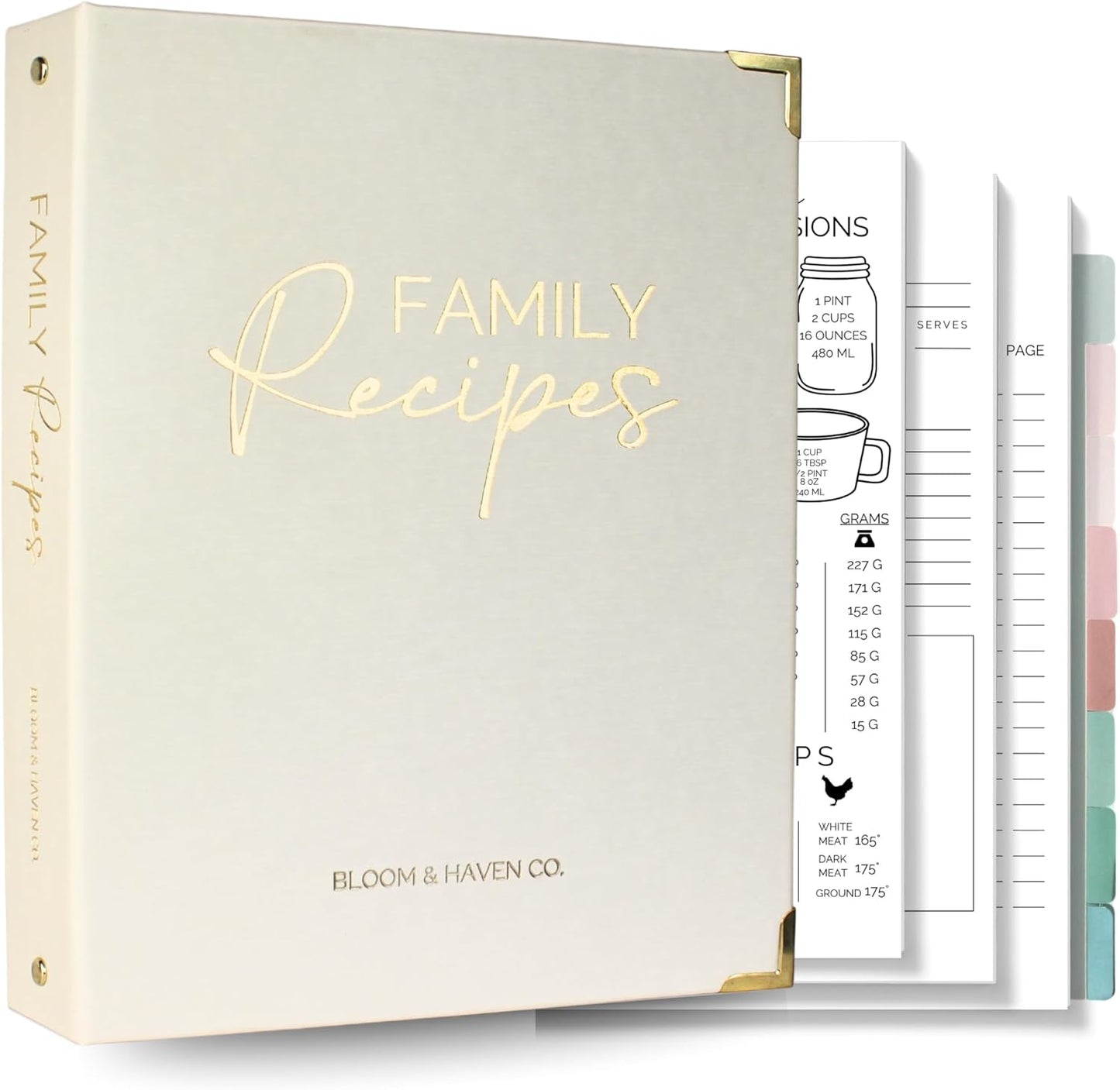Bloom and Haven Recipe Binder | Write your family Recipes on blank Cookbook