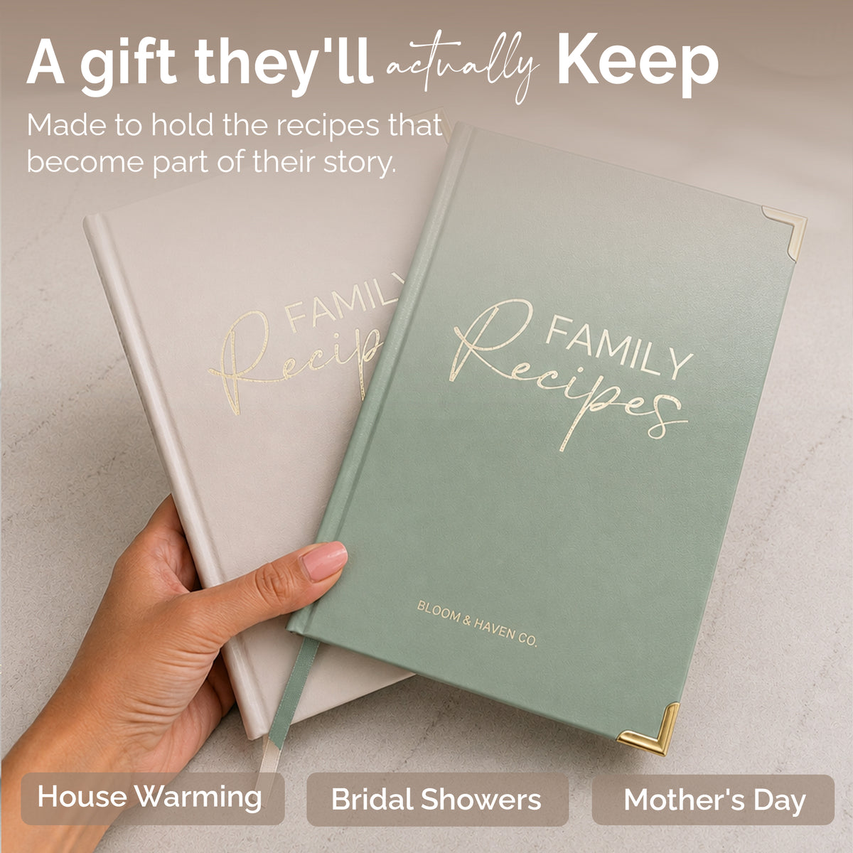 Bloom and Haven Recipe Book | A Beautiful Keepsake for Recipes & Traditions