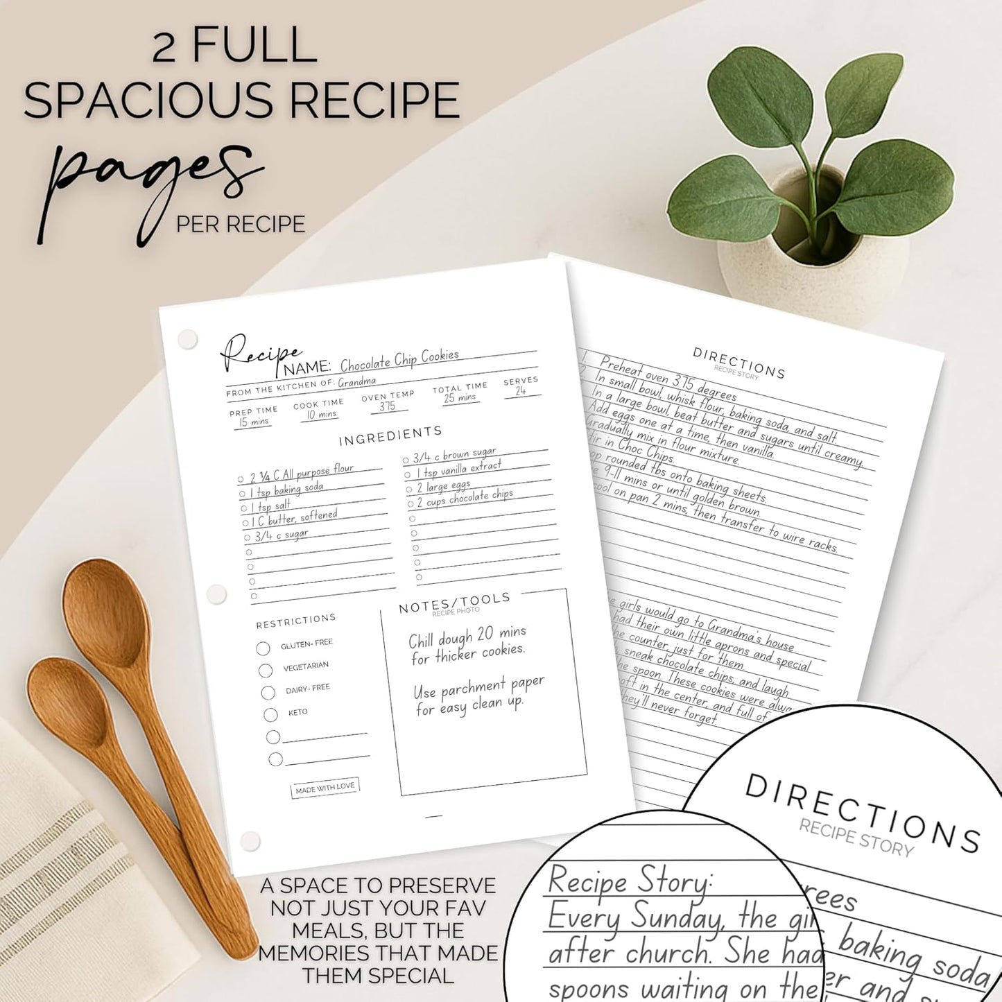 Bloom and Haven Recipe Binder | Write your family Recipes on blank Cookbook
