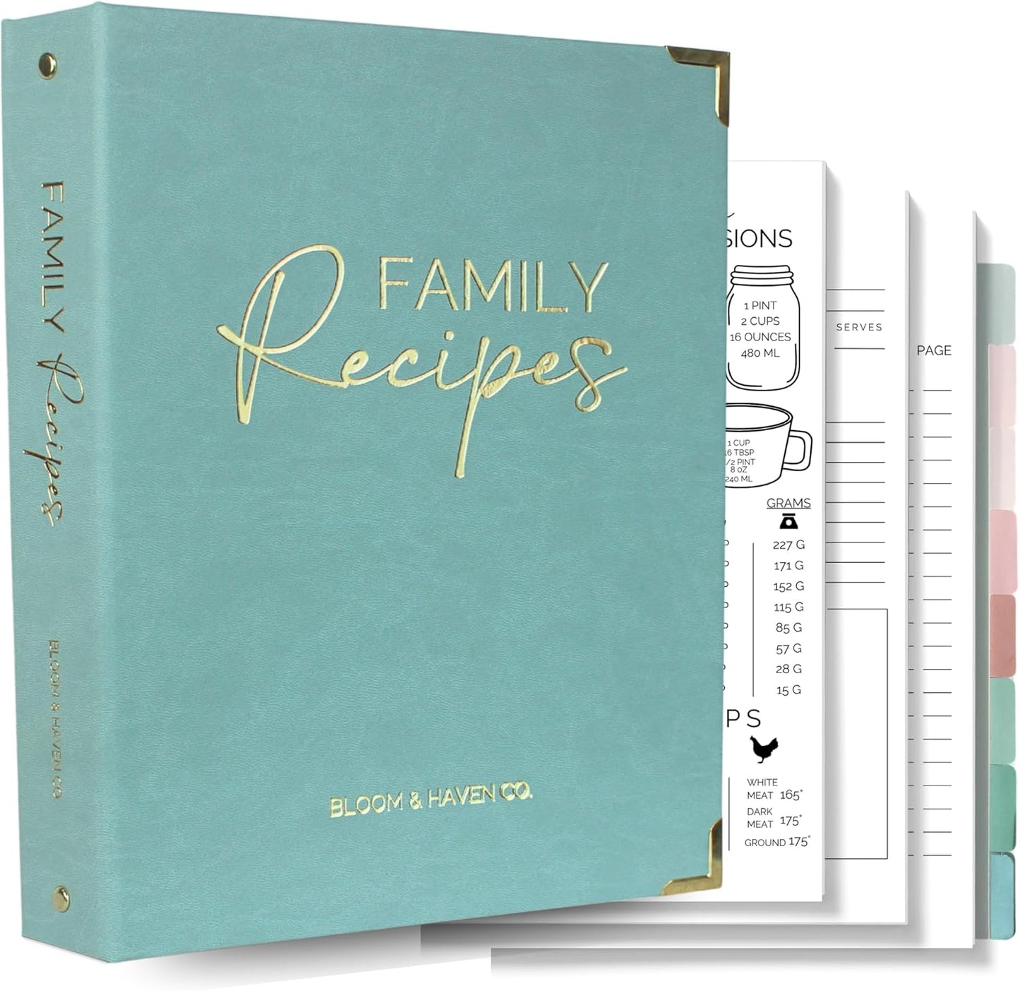 Bloom and Haven Recipe Binder | Write your family Recipes on blank Cookbook
