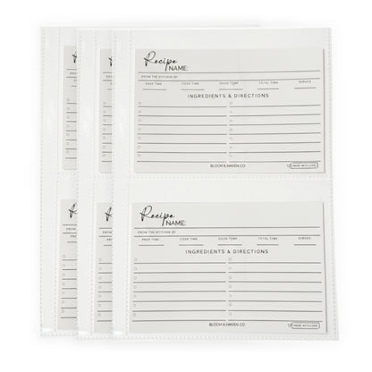 Recipe Card Sleeves  (Pack of 30)