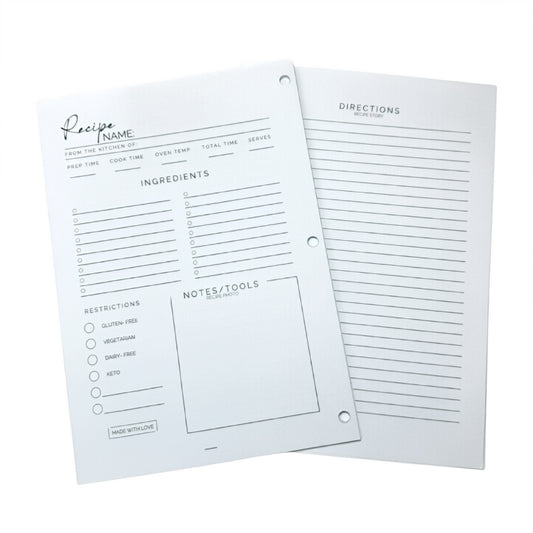 Recipe Refill Pages (Pack of 30)