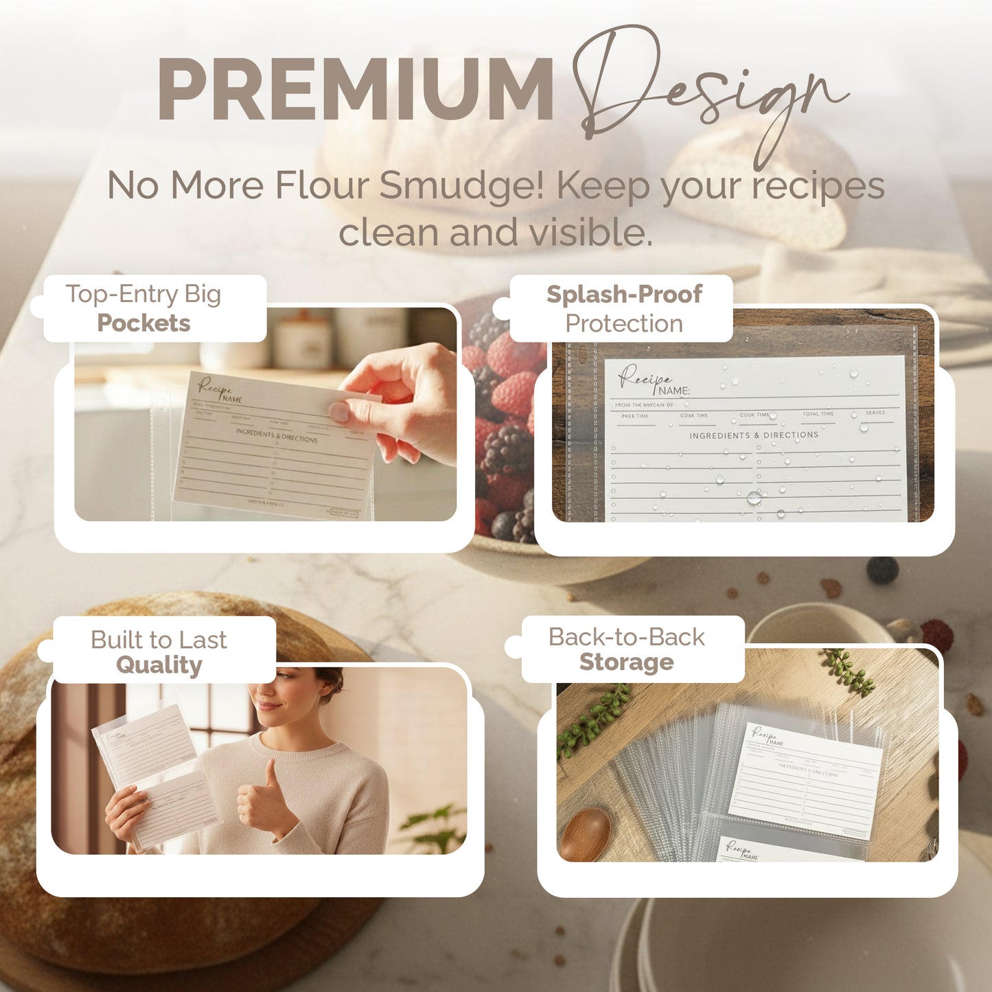 Recipe Card Sleeves  (Pack of 30)