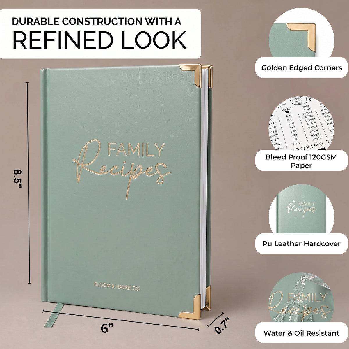 Bloom and Haven Recipe Book | A Beautiful Keepsake for Recipes & Traditions