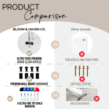 Premium Acrylic Calendar for Wall (16.75” x 13.25” x 1/4”)