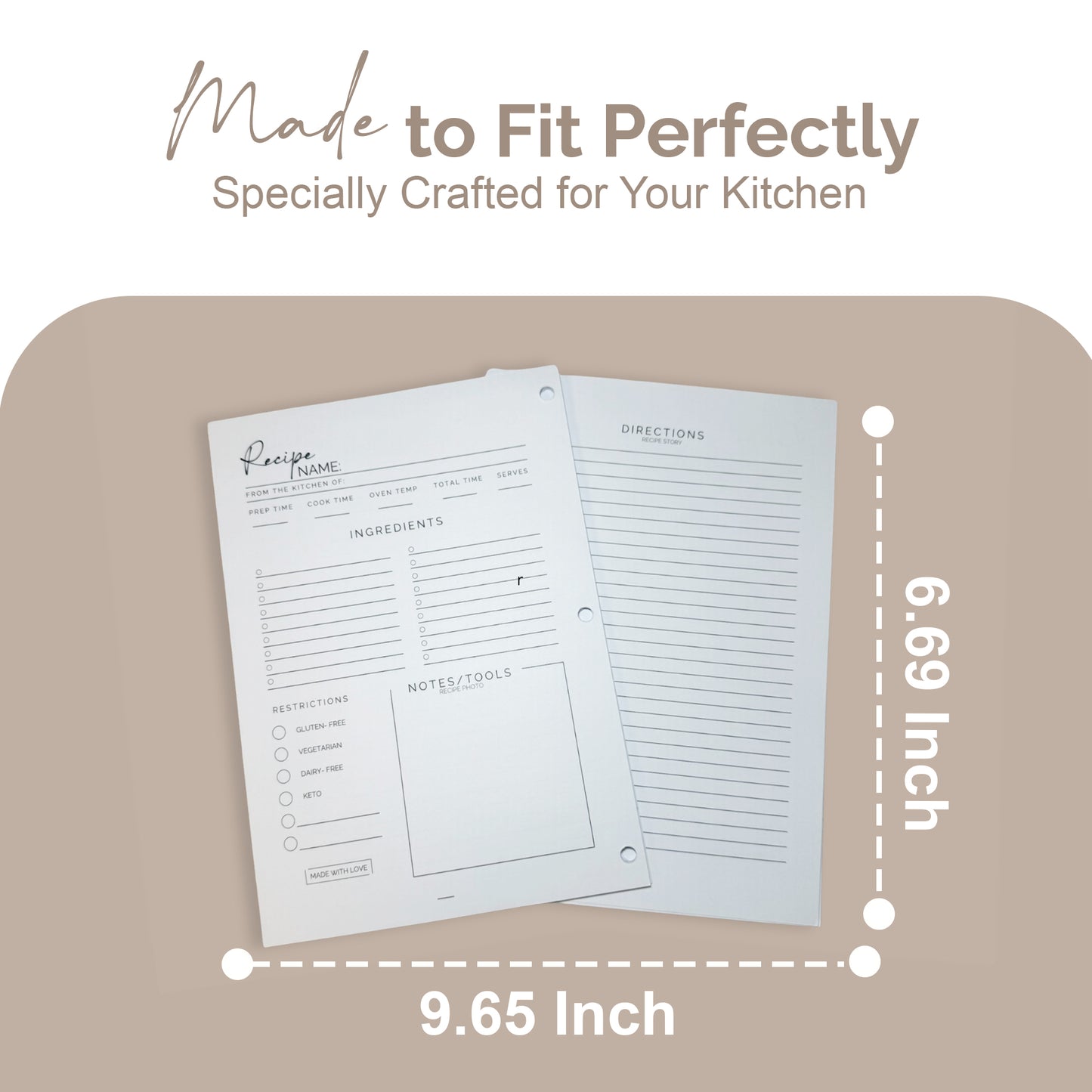 Recipe Refill Pages (Pack of 30)