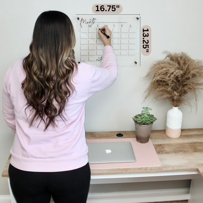 Premium Acrylic Calendar for Wall (16.75” x 13.25” x 1/4”)