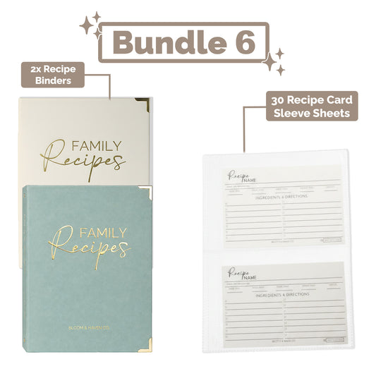 Recipe Binder + Card Sleeve Protection Set