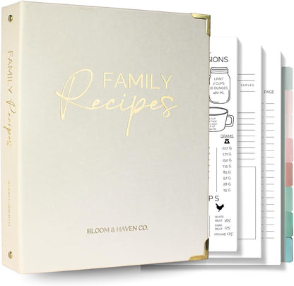 Bloom and Haven Recipe Binder | Write your family Recipes on blank Cookbook (PRE ORDER)