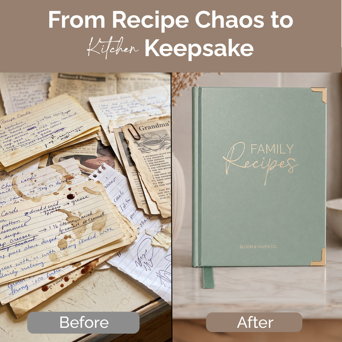 Bloom and Haven Recipe Book | A Beautiful Keepsake for Recipes & Traditions