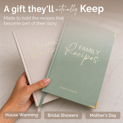 Bloom and Haven Recipe Book | A Beautiful Keepsake for Recipes & Traditions (Beige)