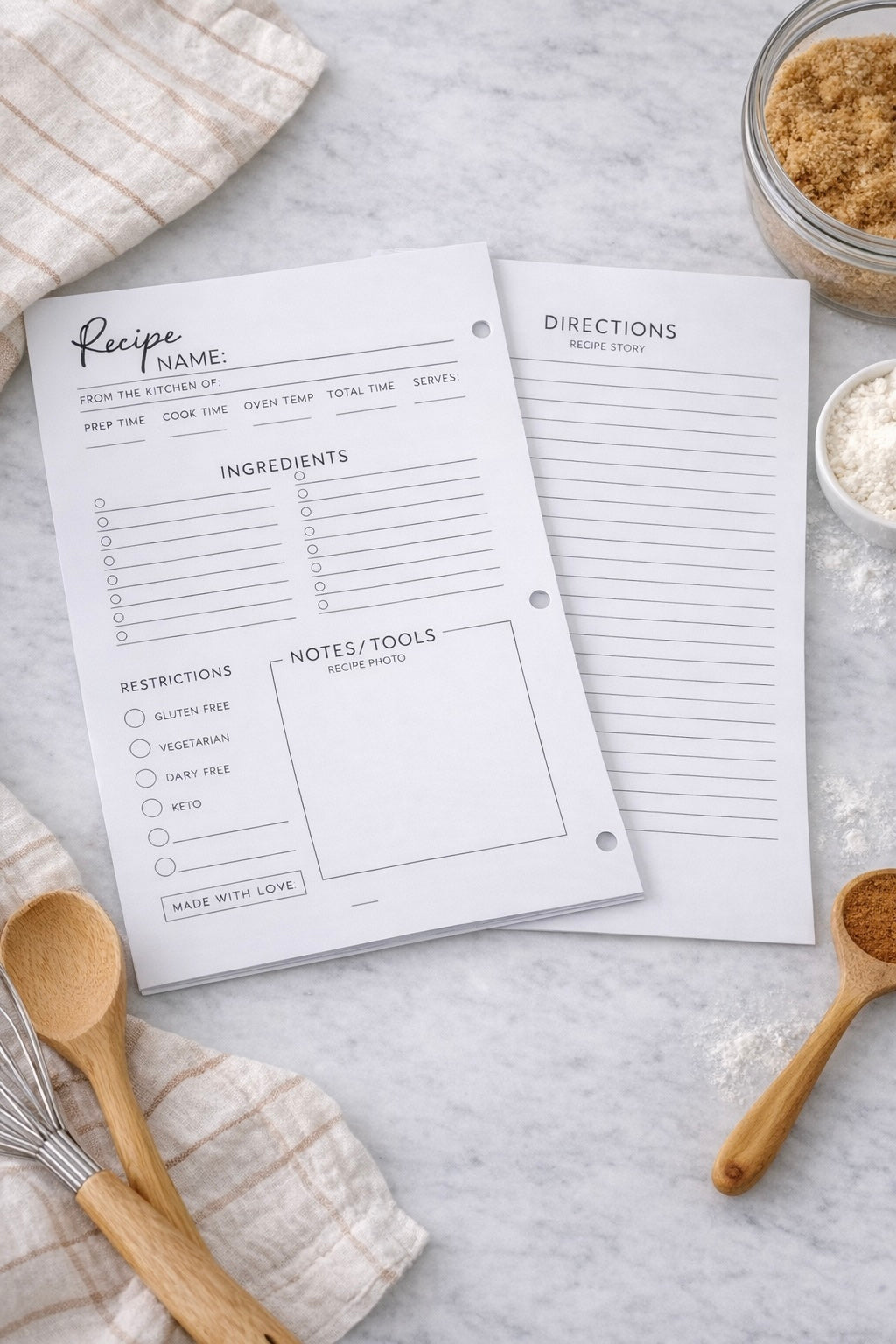 Recipe Refill Pages (Pack of 30)