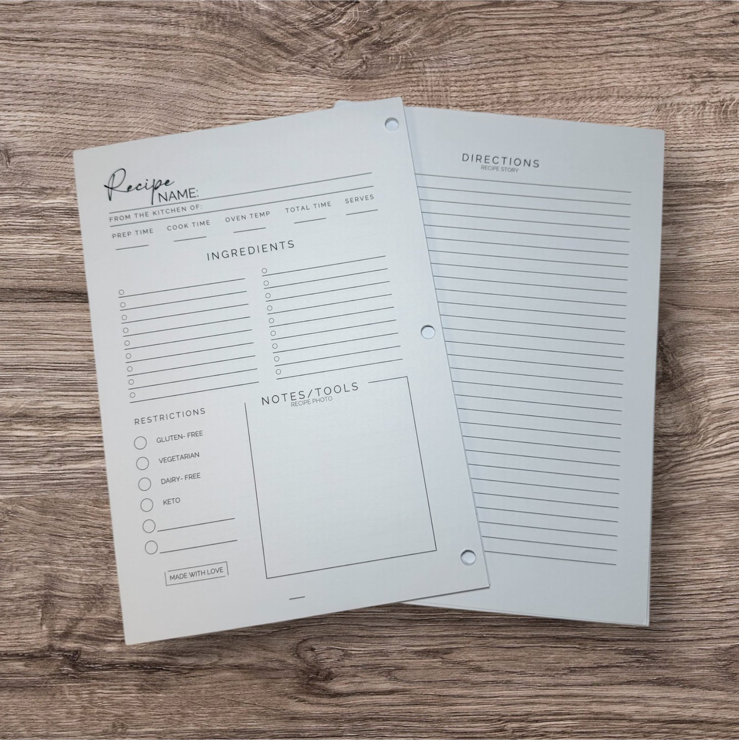 Recipe Refill Pages (Pack of 30)