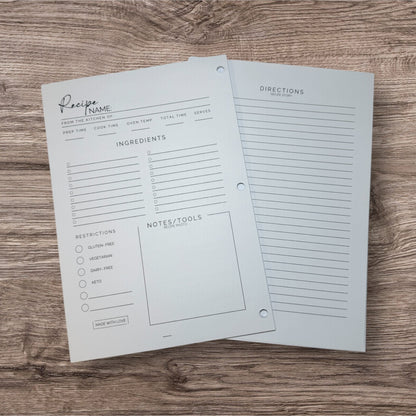 Recipe Refill Pages (Pack of 30)