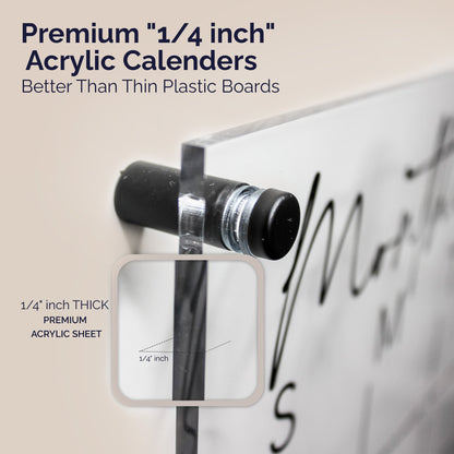 Premium Acrylic Calendar for Wall (16.75” x 13.25” x 1/4”)