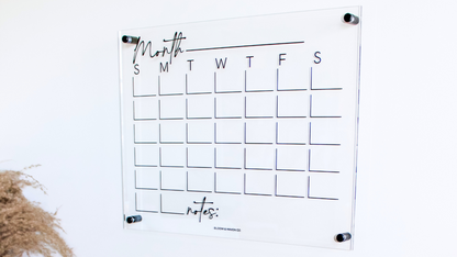 Premium Acrylic Calendar for Wall (16.75” x 13.25” x 1/4”)